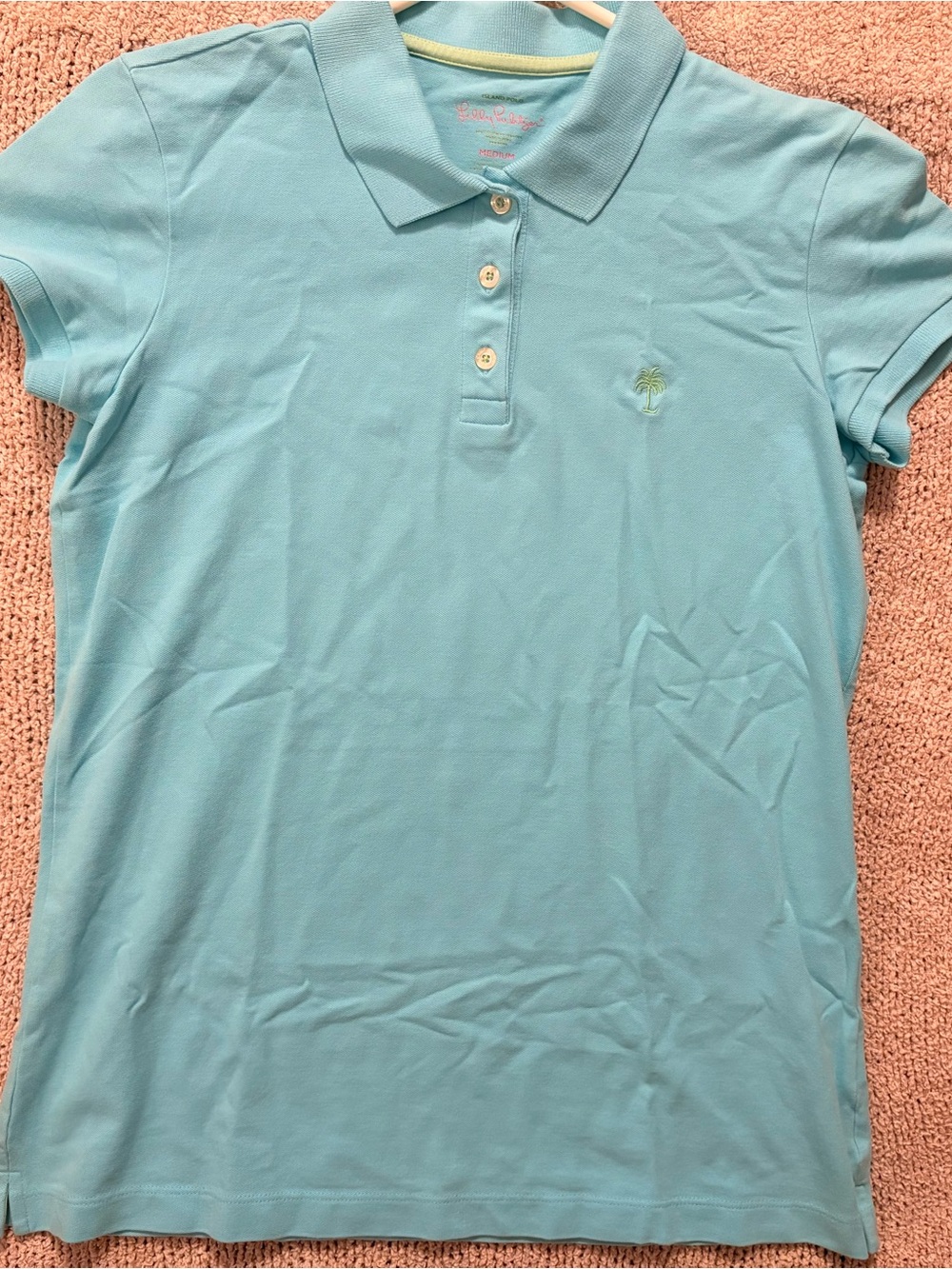 Lilly Pulitzer Girls Aqua Polo Shirt